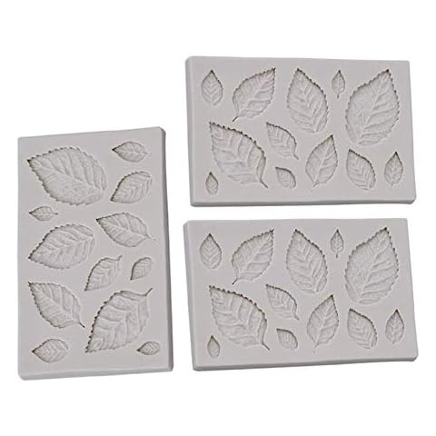 HPiano Silicone Leaves Modeling Mould 3 Pcs DIY Chocolate Maker Bakeware Fondant Candy Mould Cake Decor Icing Sugar craft Ice Cube Trays Mold Baking Tools Cover