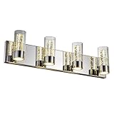 JINZO LED Bathroom Vanity Lighting Fixture Bathroom Lights-4 Lights with Champagne Bubble Cylinder C