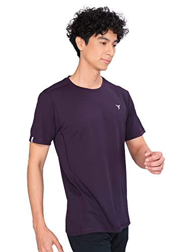 Image of TECHNOSPORT Men's Slim Fit Polyester Activewear Sports T-Shirt with Moisture-Wicking Comfort for Workout, Running & Gym