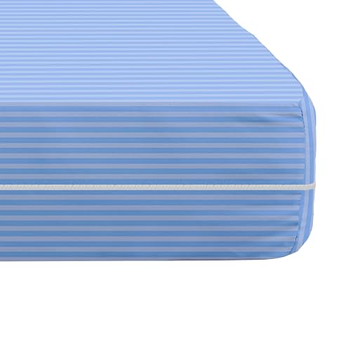 HOMEYA - Funda de Colchón con Cremallera Cama 90 - Protector de Cama Cubre Entera con Cremallera de ¨ L ¨ Micro Fibra Extra Suave, 90x190x25cm Celeste