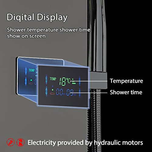 Alenart Shower Panel Tower System,7-Function Shower Wall Panel, Led Rain Waterfall Shower Column Head,Shower Tower Panel With Full Body Shower System Tub Shower With Bidet, Brushed Nickel……… #TOP3