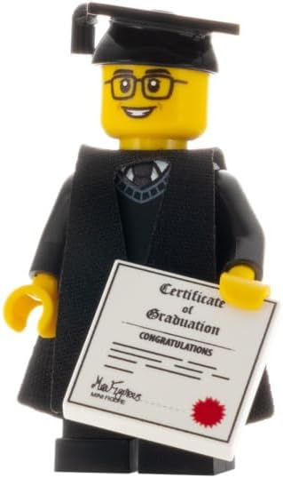 Minifigures.com Custom Design Minifigure – Male Graduate – Adult Collectors Edition, Black Minifigures.com Custom Design Minifigure – Male Graduate – Adult Collectors Edition, Black