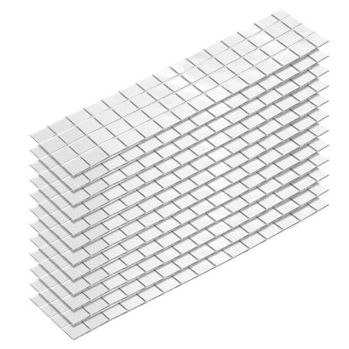 QUARKZMAN 1320 peças azulejos de mosaico de espelho autocolantes, azulejos de bola de discoteca de acrílico quadrados mini de 10 x 10 mm para decorações Diy, prata