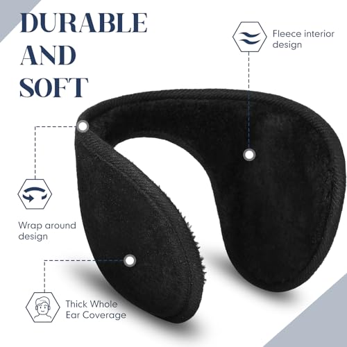SATINIOR Fleece-Ohrenschützer, Winter-Accessoire für Männer, Frauen & Kinder, 2 Packungen