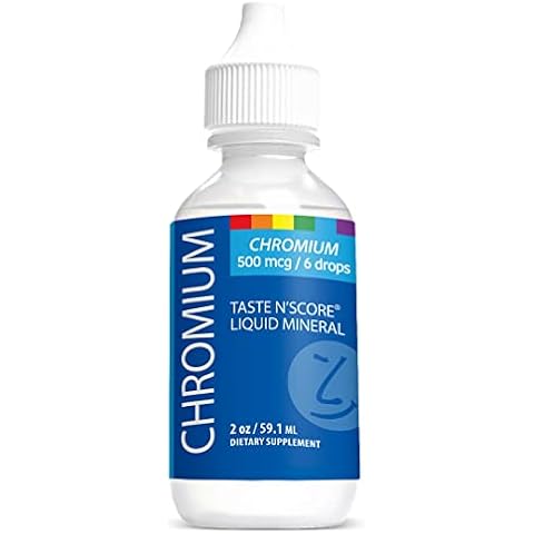 Taste N' Score Chromium Liquid Ionic Mineral Supplement; 100% Pure; 500 mcg; 118 Servings Cover