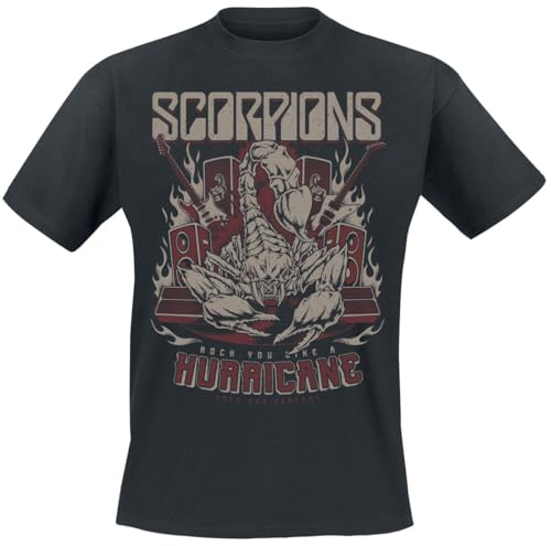 Scorpions Hurricane 40th Anniversary Hombre Camiseta Negro L