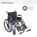 Drive Medical Blue Streak Lightweight Foldable Wheelchair for Adults, Seniors, and Disabled - Swing-Away Elevating Leg Rests and Flip-Back Padded Arms - Black/Blue