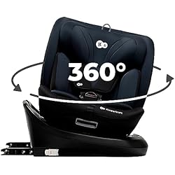 Silla 0 1 2 3 Kinderkraft I-GROW Silla de coche, I-SIZE 40-150 cm, Isofix, Silla coche bebé, para niños, Ajustable, Sillade, RWF, FWF, Asiento de coche Universal, 360º, Grupo 0+/1/2/3, 0-36 kg, Negro