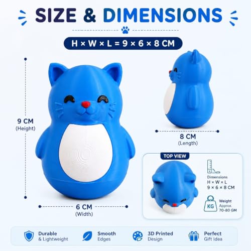 Image of Penguin Roly-Poly Toy, Wobble and Tumble Stress Relief Fidget, Fun Desk Toy for Kids and Adults (Blue CAT)