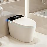 Smart Toilet, One Piece Bidet for Bathrooms, Modern Elongated Toilet with Warm Water, Dual Auto Flush, Foot Sensor Operation, Heated Bidet Seat, Electric Tankless Toilets with LED Display