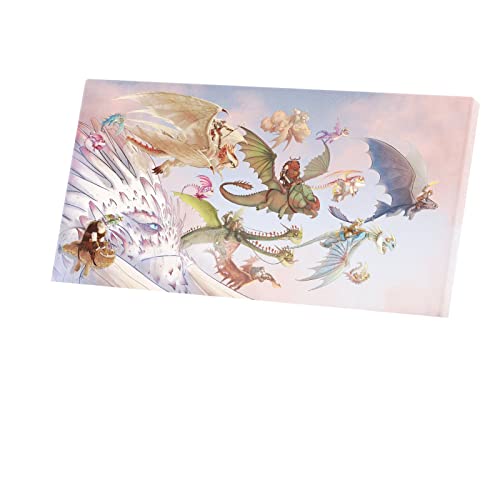 Tableau Décoratif Dragon en Cadeau Idéal pour Enfant Passionné de Manga Toile Imprimée 80x40