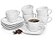 Produktbild SÄNGER | 12-teiliges Kaffeetassen Set Bilgola aus Porzellan, Kaffee Geschirrset für 6 Personen, Tassen & Untersetzer, Eckiges Design 150 ml | PREMIUM COLLECTION