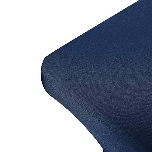 Image of Peomeise 4FT Spandex Table Cover Rectangular Stretch Spandex Tablecloth (Navy,4FT)