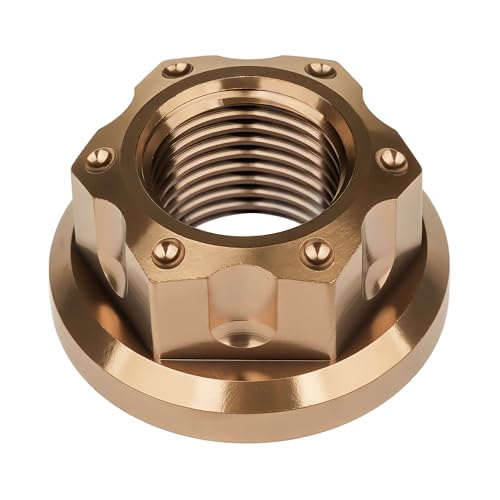 Image of Titanium M6 M8 M10 M12 M14 M16 Flange Bolt Nut Bicycle Motorcycle Rear Axle Car Modification Accessories Pack of 6 (M14 Pitch 1.5mm, Bronze)