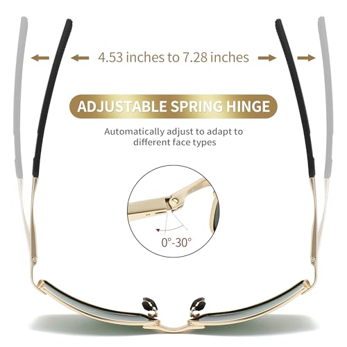 SUNGAIT Ultra Lightweight Polarized Sunglasses Men Rectangular Metal Frame with Spring Hinge SGT559-JKML4