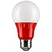 Sunlite 40471 LED A19 Colored Light Bulb, 3 Watts (25w Equivalent), E26 Medium Base, Non-Dimmable, UL Listed, Party Decoration, Holiday Lighting, 6 Count, Red