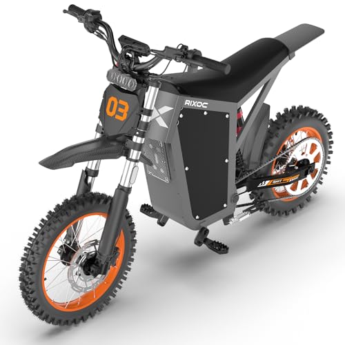 RIXOC GT16 Electric Dirt Bike, 3000W 39MPH Electric Motorcycle with