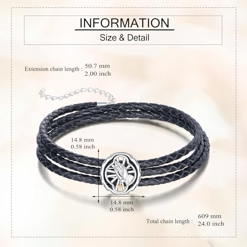 YAFEINI Catholic Bracelet Sterling Silver St Benedict/Saint Jude Medal Bracelet Saint Benedict Jewelry San Judas Tadeo Gifts for Men3