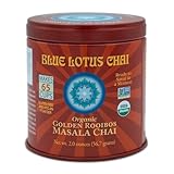 Blue Lotus Chai - Golden Rooibos Flavor Masala Chai - Makes 65 Cups - 2 Ounce Masala Spiced Chai Powder with Organic Spices - Instant Indian Tea No Steeping - No Gluten