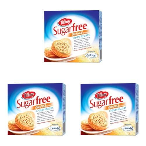 Image of Tiffany Sugar Free Orange Cream Sandwich Biscuits,162g | Healthy Snacks for Diebetic | Sweetened With Splenda (Pack of 3)