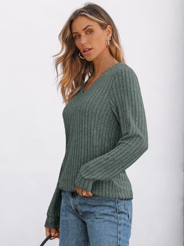 Womens Long Sleeve Shirts V Neck Fall Tunic Tops Basic Tees Dressy Casual Fashion Clothes Trendy Christmas Outfits 20253