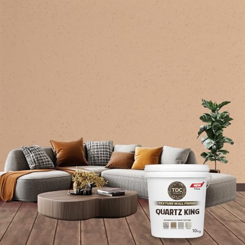 Image of The Decor Co. Marble Texture Wall & Floor Paint with 3D Designer Stone and Granite Luxury Finish Washable Water Resistant Acrylic Emulsion for Interior Exterior Home Decor DIY (1Pc, 10kg, Beige)