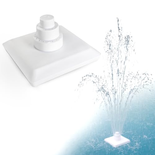 Aqua Select Floating Outdoor Pool Fountain | Adjustable Height Up to 16' Feet | Decorative Three Tier Grecian Fountain | for Above Ground or Inground Swimming Pools | Easy to Install | White