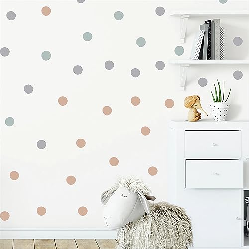 Adhesivo de Pared Vinilo Polka Dot Gris Marrón Malva 23.6x23.6 in miniatura 3