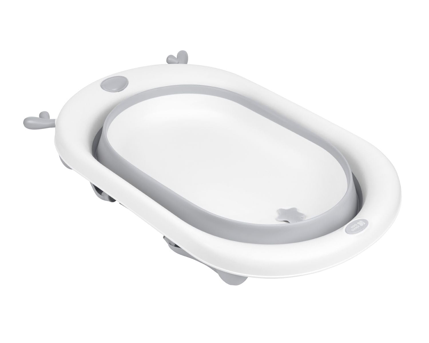 Kikkaboo, bagnetto pieghevole, Foldy, scarico dell'acqua, facile da pulire, colorazione:grigio