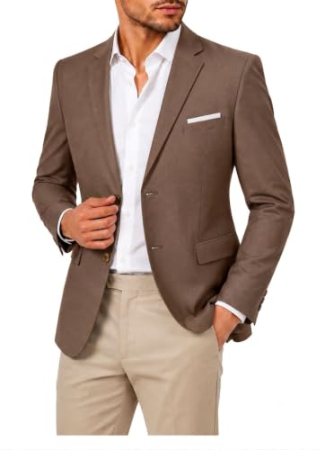 Men's Suit Jackets Blazer Casual Sports Coats for Wedding,Coffee,3X-Large