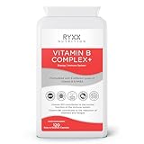 Vitamin B Complex+ | High Strength & High Absorption B Vitamins | 120 Vegan Capsules | with B6, B12 & Folate for Energy & Tiredness Reduction | Made in The UK by RYXX