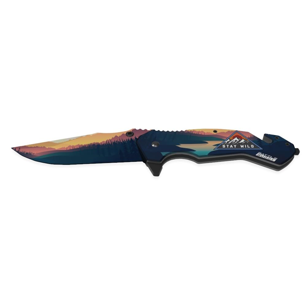 Outdoor Knives, Wildlife Pocket Knife, Digital Printing On Blade
