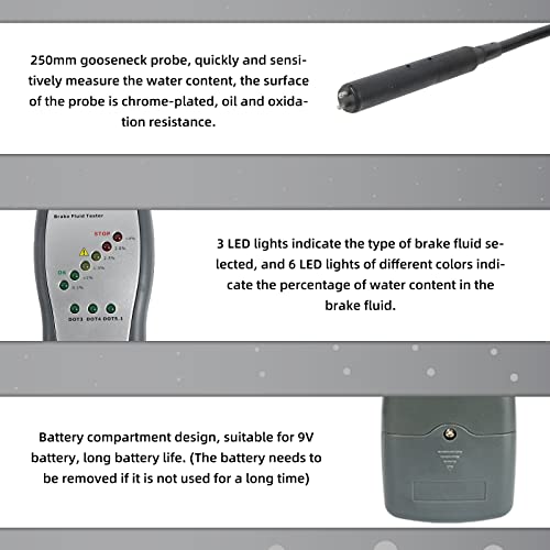 Beley Automotive Brake Fluid Tester Oil Moisture Water Detection With High-Precision Probe For Auto Dot3 Dot4 Dot5.1 Brake Fluid Diagnostic Detector #TOP2
