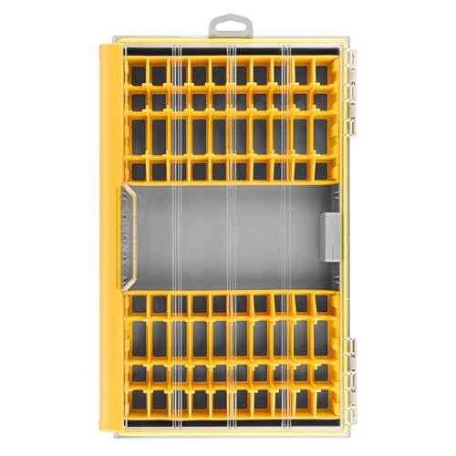 Image of RUNCL 3700 Jerkbait Box, Waterproof Floating Lure Storage Box with Adjustable Dividers, Clear Rust-Proof Utility Tray for Terminal Tackle, Hooks and Sinkers
