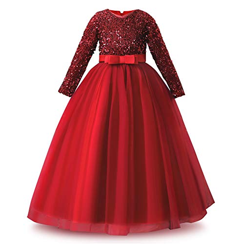 Vestido de princesa para niña con maxi falda de tul y bordados de lentejuelas IMEKIS