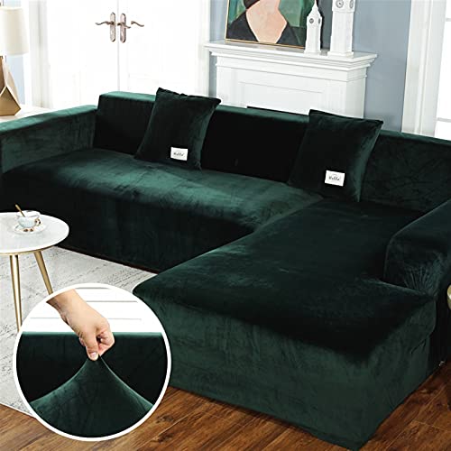 Cubierta de sofá protectora de terciopelo elástico para chaiselongue lavable 3