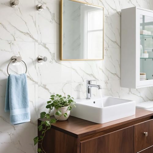 Olvídate de las obras complejas usando azulejos de pared de mármol autoadhesivos 3
