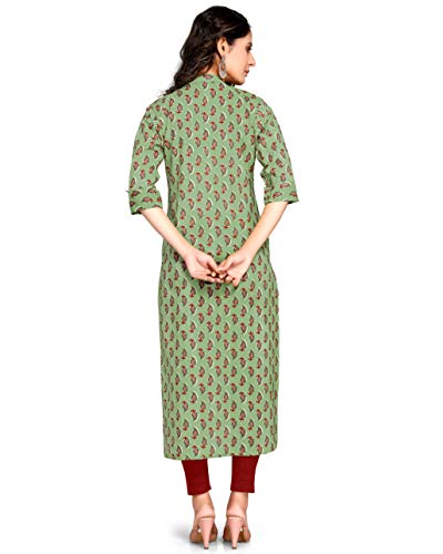 Image of Rajnandini Women's Pure Cambric Cotton Jaipuri Block Printed Kurti (JOPLJPR68C-P Orange P)