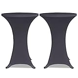 Farbe:Anthrazit vidaXL 2X Stehtischhusse Stretch Hussen für Bistrotisch Stehtischhussen 70 cm