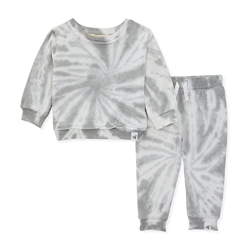Image of Burt's Bees Baby Unisex Baby Sweatshirt and Jogger Pant Set, Top & Bottom Outfit Bundle, 100% Organic Cotton