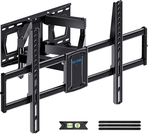 USX STAR Full Motion TV Wall Mount for 37-85 Inch TVs Mounts Up to 132lbs Fit 16 Wood Stud Max VESA 600x400mm Swivel and Tilt Articulating Wall Mount TV Bracket Fit Most 55+ 65 70 75 inch TVs