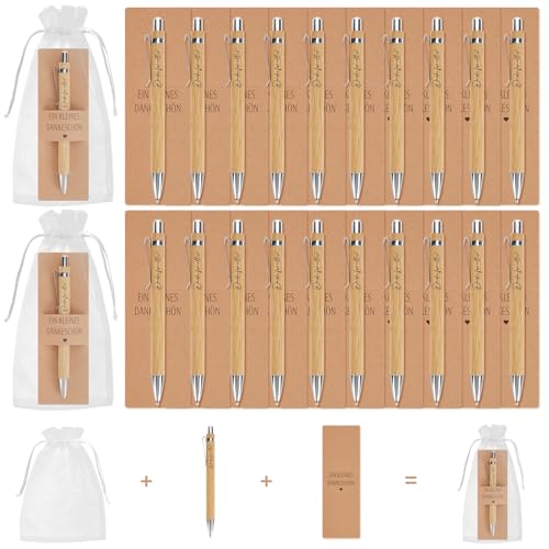 Kaempe 20 pezzi Un piccolo regalo di ringraziamento, grazie per tutte le penne a sfera in legno, piccolo regalo di addio per colleghi, insegnante, amico educatore addio