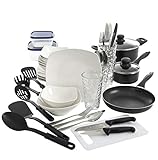 Gibson Home Zen Buffet All U Need Dinnerware Combo Set, 45-Piece, White