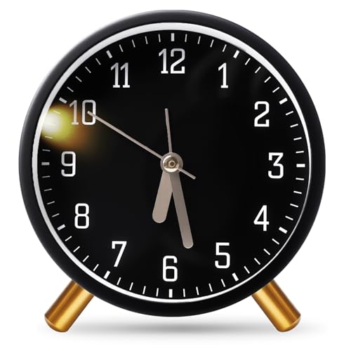 PORFOYO Wecker Analog - Wecker Ohne Ticken, Metall Weckers,...