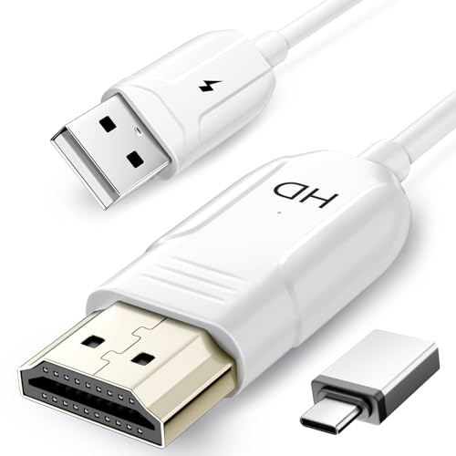 Adaptador HDMI Wireless para iPhone, Cable de Duplicación Inalámbrica para iPhone, i-Pad, Android,Windows a TV/Monitor/Transmisión de Vídeo, Audio y Archivos, Compatible con AirPlay y Miracast