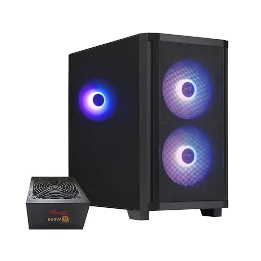 Rosewill FBM-X3 Black Micro ATX Mid Tower Case - Tempered Glass Side Panel, High Airflow, 3X PWM ARGB Fans, Pre-Installed 650W 80+ Gold PSU