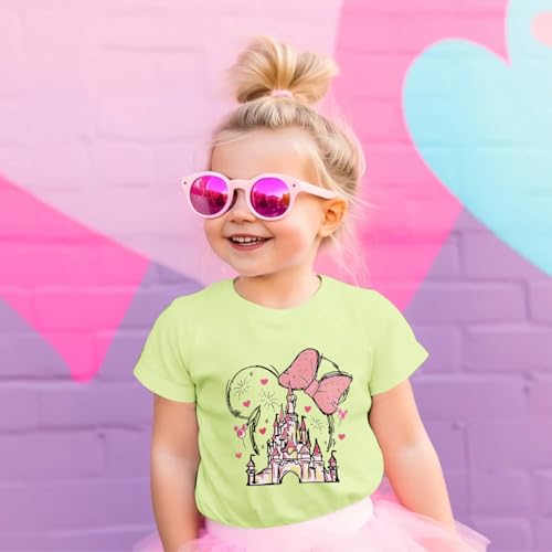 Image of Graphic Shirts for Girls Cute Bow T Shirt Kids Toddler Holiday Tshirt Vacation Trip Summer Tee Cotton Tops