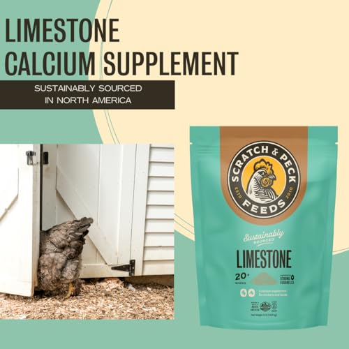 Scratch And Peck Feeds 9320-08 You Are What Your Animals Eat Cluckin' Good Limestone - All-Natural Calcium Supplement For Increase Eggshell Strength Laying Chickens thumb #1
