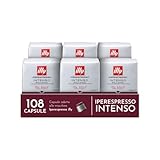 illy, Caffè in Capsule Iperespresso INTENSO, 100% Arabica con Note di Cacao e Frutta Secca, Retrogusto Pieno e Corposo, 6 Confezioni da 18 (108 Capsule Totali)