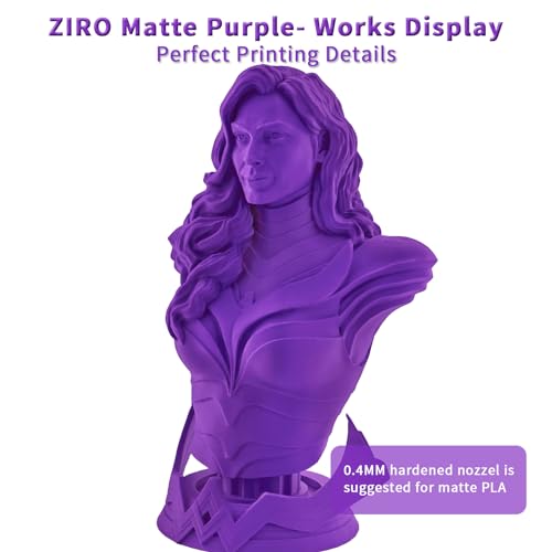 Image of ZIRO Matte PLA Filament 1.75mm,No-Shine High Toughness 1KG Material, Purple | Fit for Most FDM 3D Printer, 1.75mm 1KG Spool, Dimensional Accuracy + /-0.03mm, Colorful PLA FilamenT